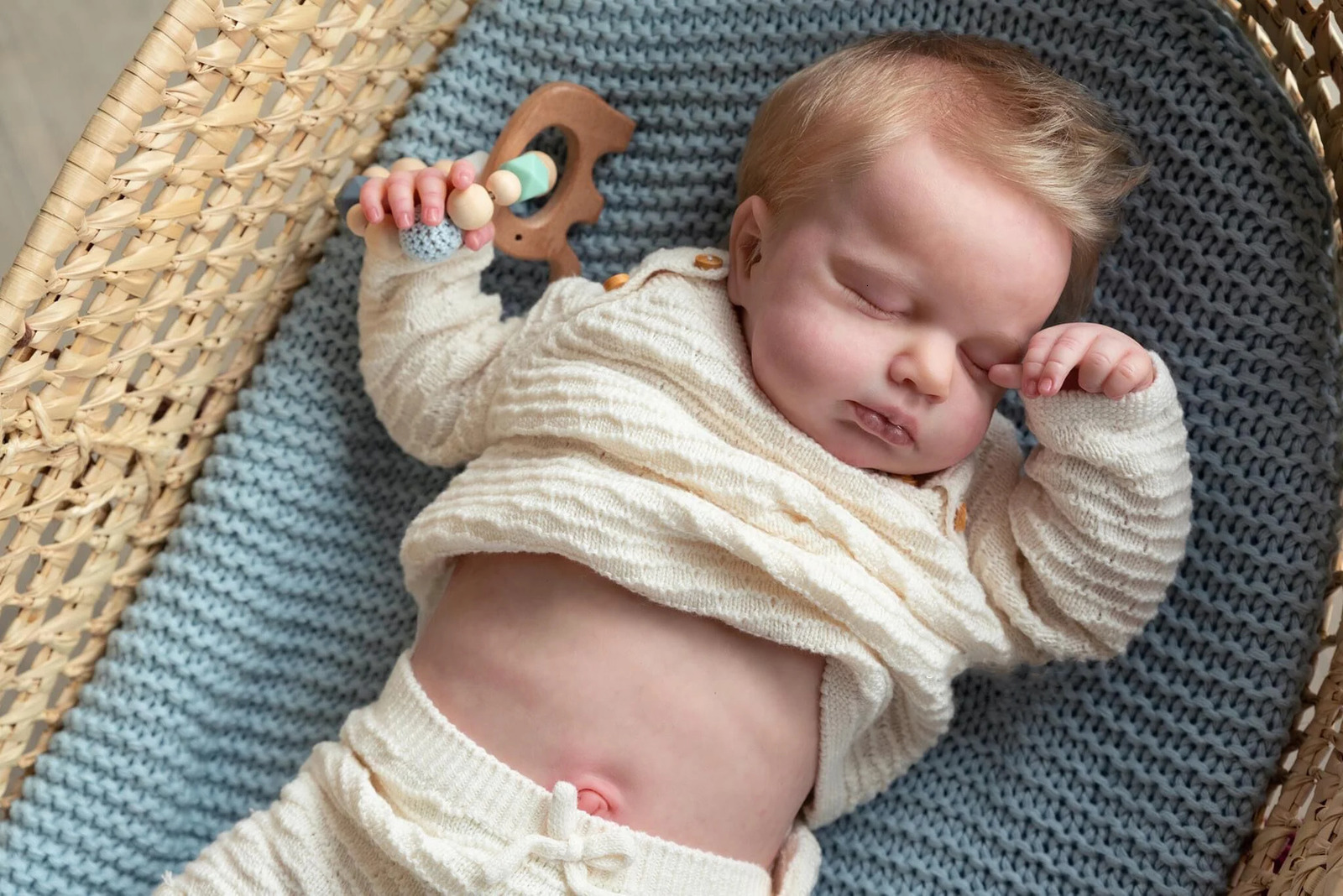 NPK 19inch Full Body Reborn Baby Doll Loulou Lifelike Soft Touch Cuddly born Baby Doll Multiple Layers Painting 3D Skin 250103