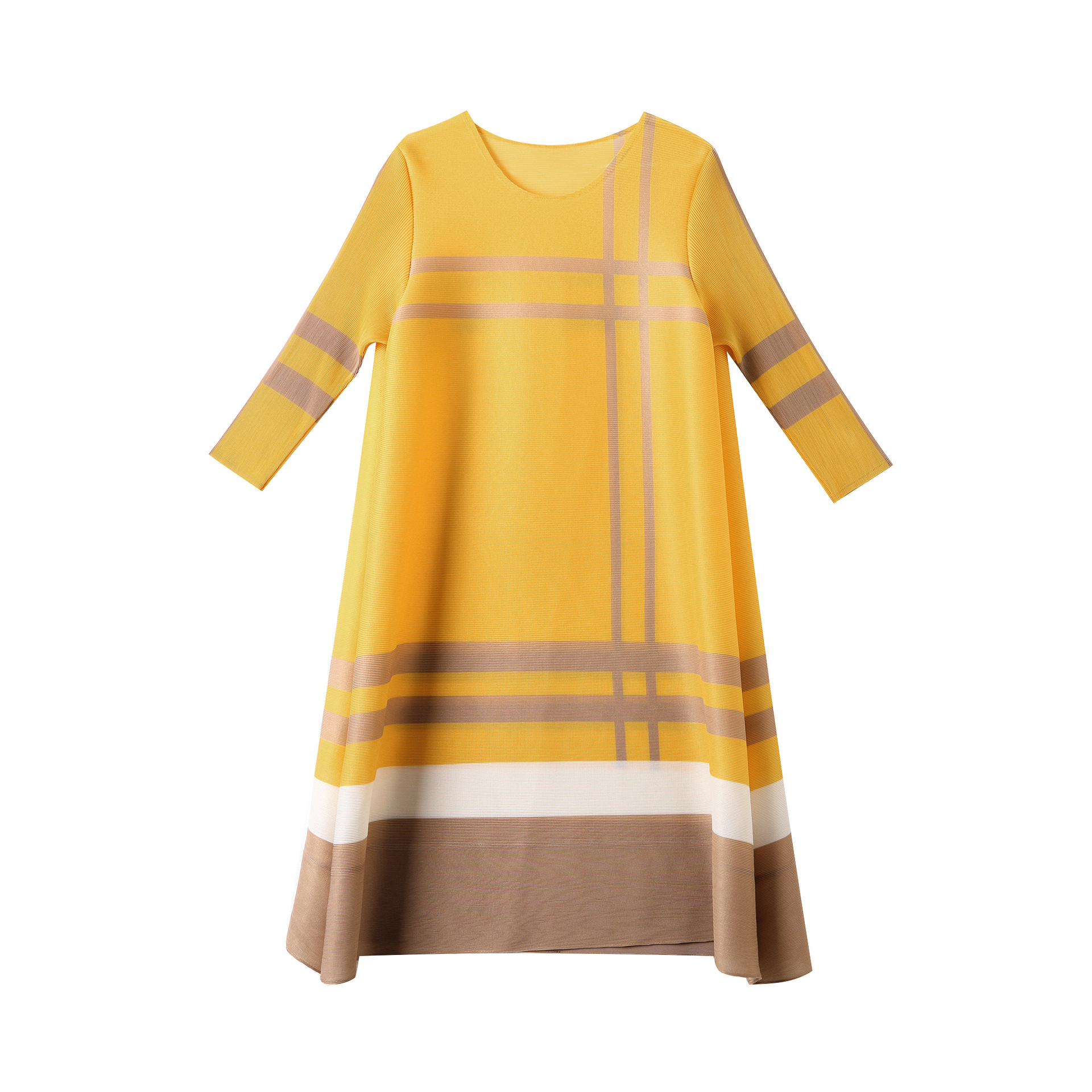 (314) Dress for women in summer, French style, light and mature, three-room design, striped loose-fitting dress