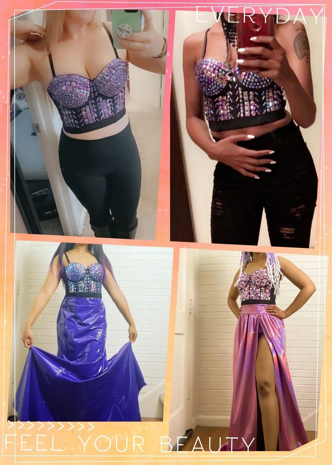 Summer Crop Top Women Sexy Rivet Diamond Corset Woman Clothing Blusas Push Up Bustier Club Bra Camis Handmade Ladies Tank Tops 250103