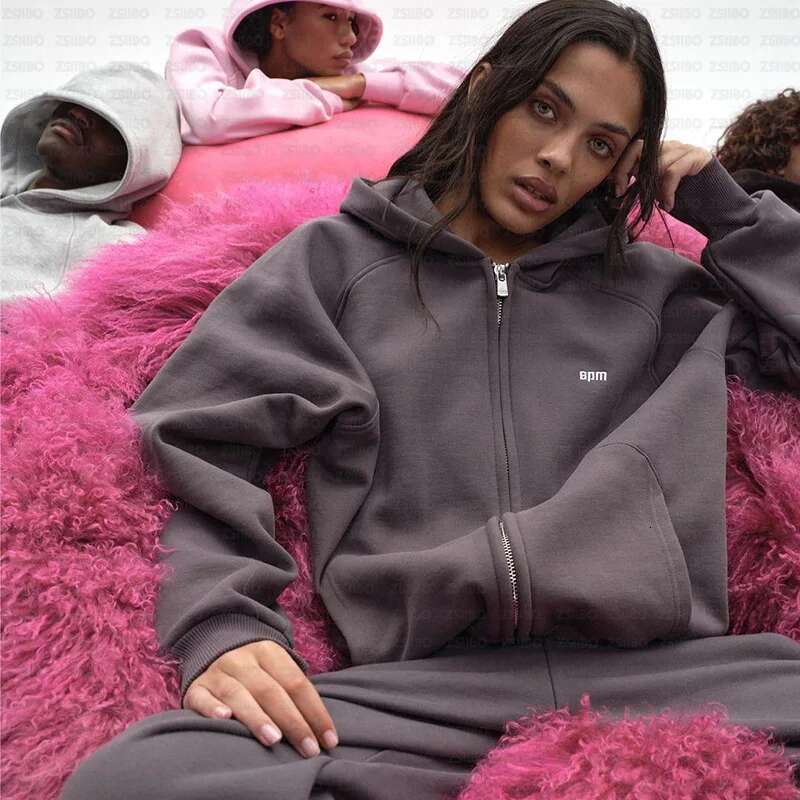 Autumn Winter Fashion Letter Embroidery Zipper Sportswear Y2k European And American Hip-Hop Street Wear Women's Hooded Top