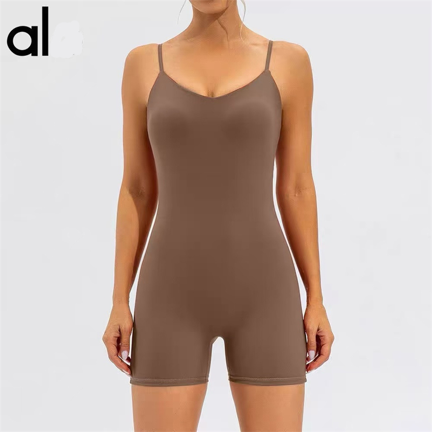 Europe and the United States seamless sexy peach buttock onesie quick dry fitness sports back air integrated yoga clothing