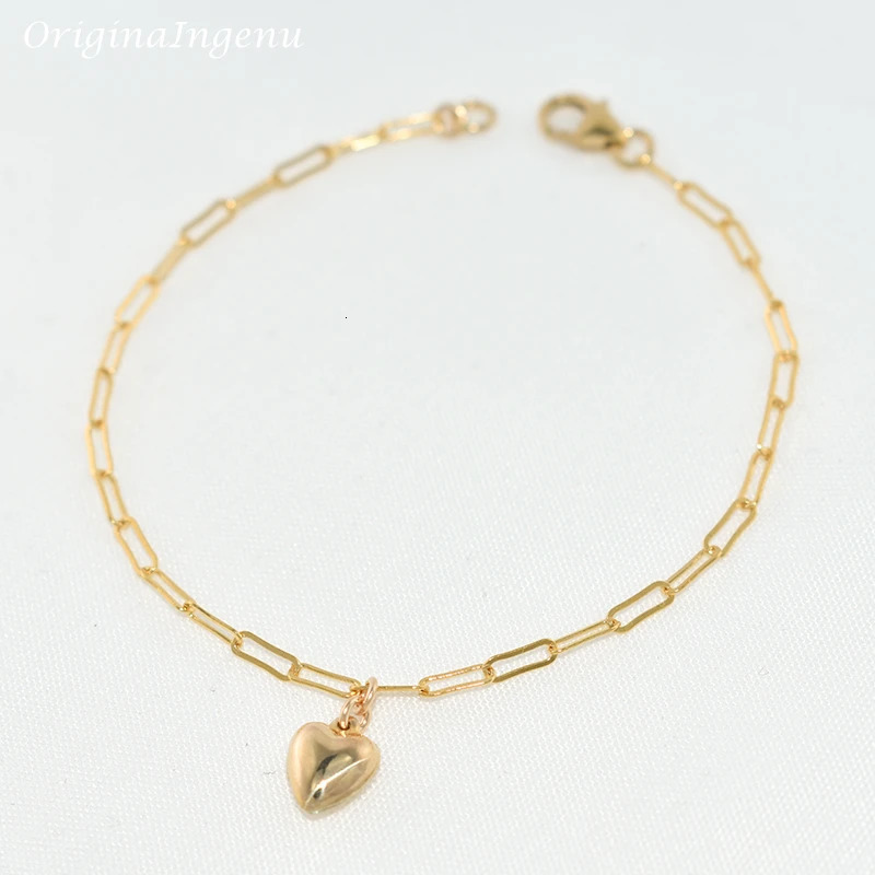 Gold filled heart-shaped bracelet handmade jewelry Bohemian charm bracelet vintage ankle women bridesmaid gift 250102