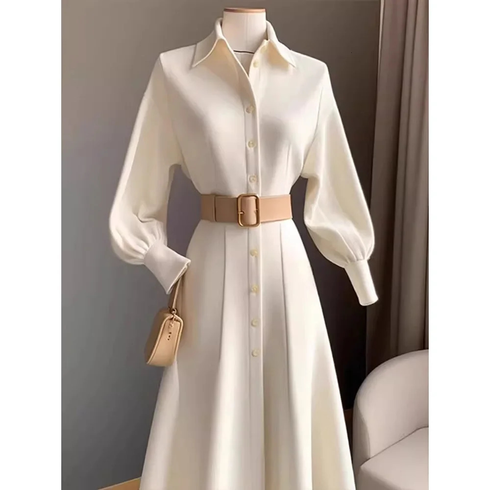 Elegant French Style High-End Feel Petite White Dress For Women Spring Arrival Perfect For Formal Occasions 250103