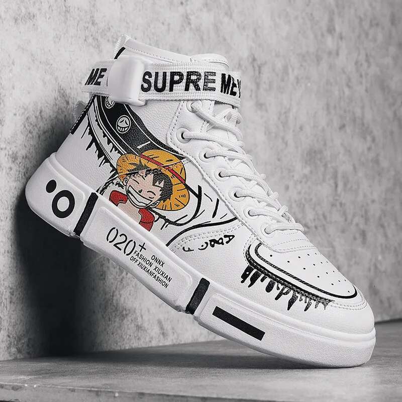 New animation One Piece Luffy autumn and winter high top students leisure sports breath able non-slip shoes gift