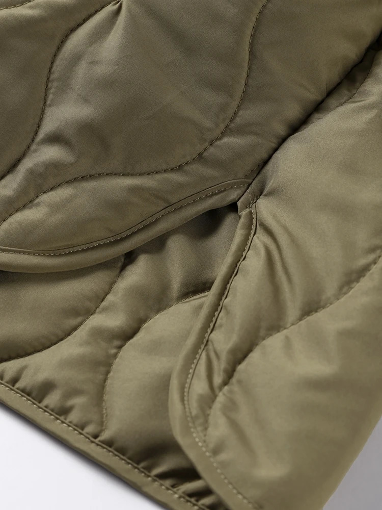 Fashion Quilted Jacket For Women Casual Single Breasted Loose Long Sleeve Coat Female Autumn Street Lady Chic Outerwear 250103