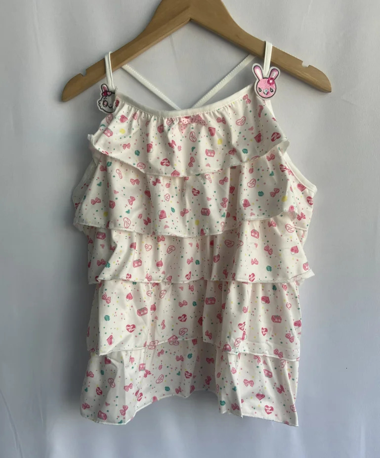Y2k Fashion Summer Embroidered Tank Top with Japanese Cartoon Print Sweet Kawai Cute Tank Harajuku Womens Backless Ruffle Edge Tank Top 250103