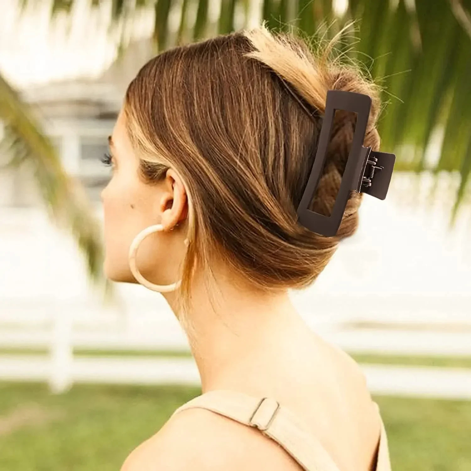 3/4 pieces of womens hair clip black coffee large claw clip ponytail crab bucket fashionable hair accessory gift 250102