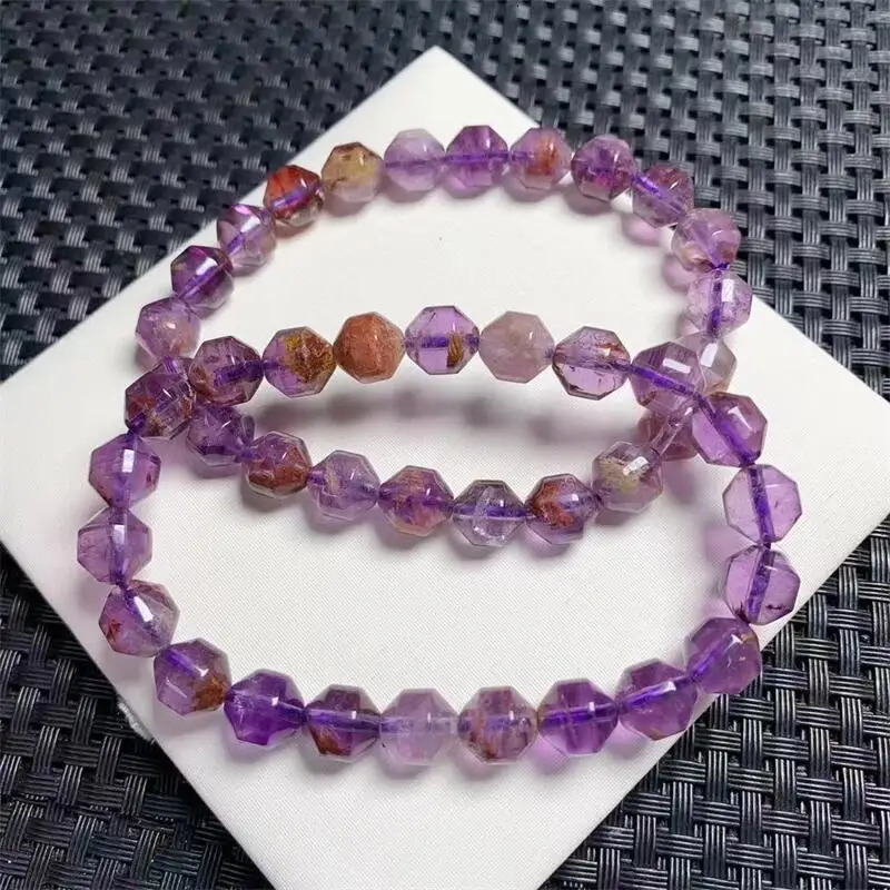 8MM Natural Purple Garden Quartz Bracelet Fashion Crystal Quartz Gemstone Jewelry Reiki Healing Gift For Women 1PCS 250102