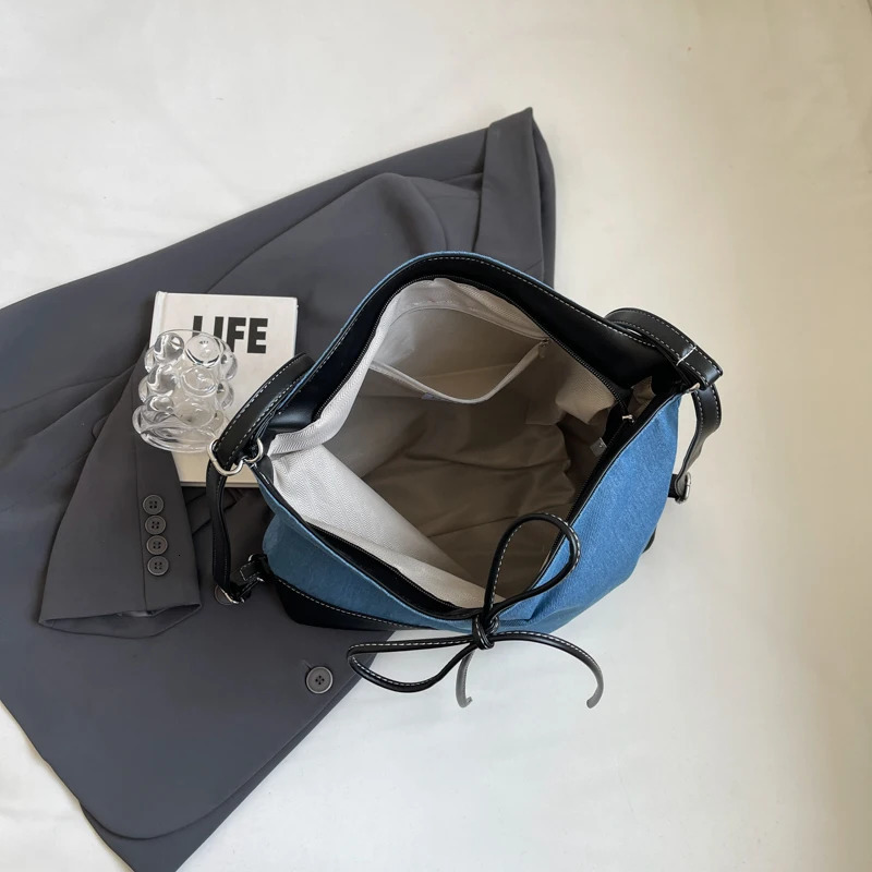 1 Piece Color Matching Large Capacity Backpack Can Be Shoulder Crossbody Bucket Bag 250102