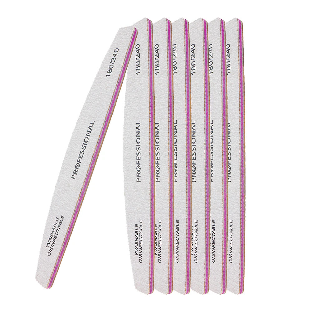 510Pcs Banana Nail Files Set 180240 Grit Sandpaper Sanding Nails Buffer File Professional Supply Manicure Accessories And Tool 241230