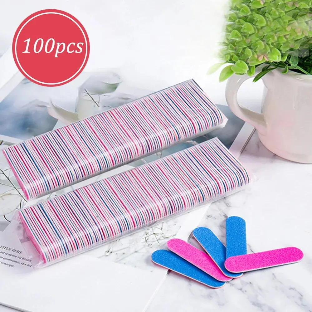 50100Pcs Double Side Nail Files Mini Sanding Buffer Block Set For Gel Polish Manicure Pedicure Salon Art Tool Matte Pen Na 241230