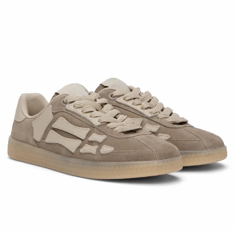 25S Unisex Fashionable Cowhide Men Women Low-top Suede Leather Pacific Bones Sneakers Shoes Platfrom Sole Party Wedding Causal Shoe Flats Skate Hiking EU35-46 Box