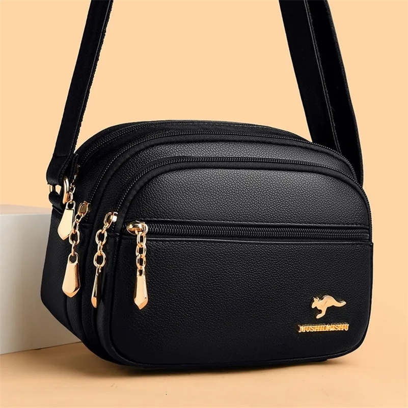 High Quality Soft Leather Purse Fashion Women Shoulder Messenger Bag Multi-pocket Wear-resistant Bag Ladies Handbag Sac 250103