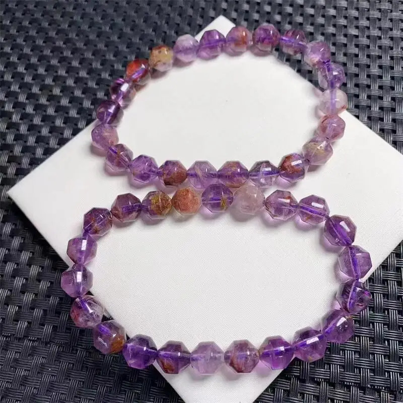 8MM Natural Purple Garden Quartz Bracelet Fashion Crystal Quartz Gemstone Jewelry Reiki Healing Gift For Women 1PCS 250102