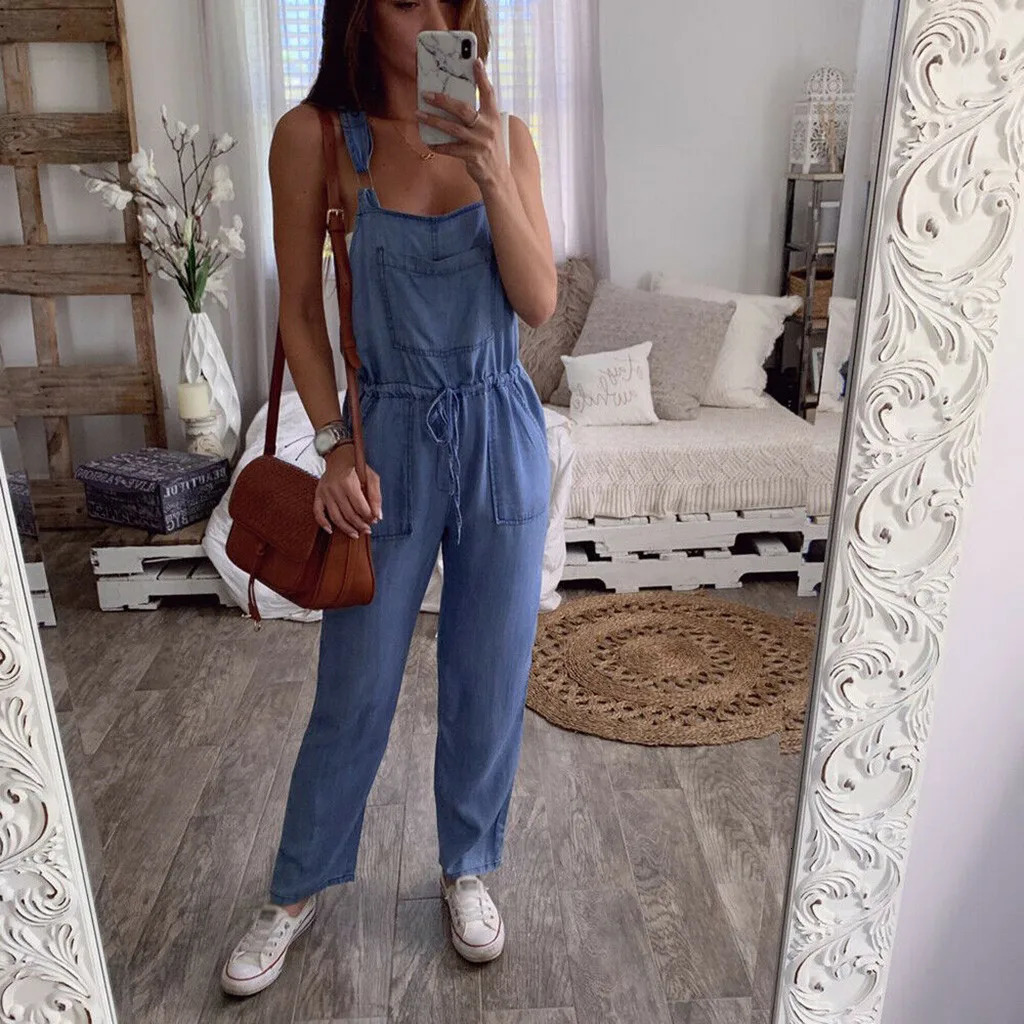 WomenS Summer Jumpsuit Jumpsuits Pants Trousers Jeans Long Women Denim Overalls Dungarees Bib WomenS Roupas Femininas 241230