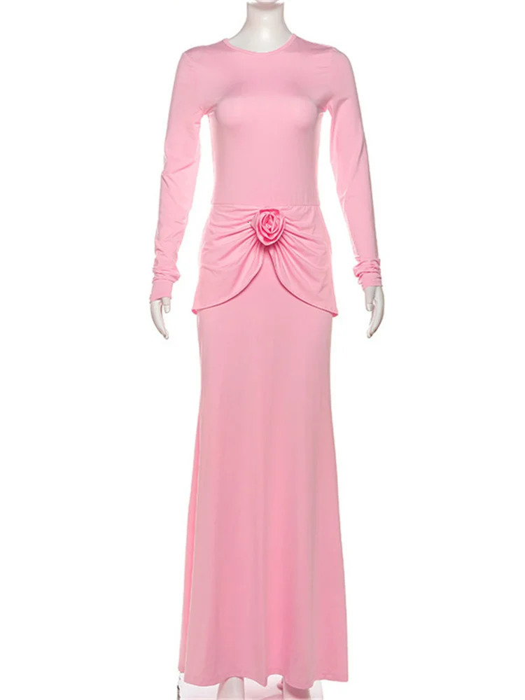 Tossy Floral Fashion Elegant Long Womens Wear High Waist Patch Ultra Thin Party Dress Womens Solid Tight Dress 250103