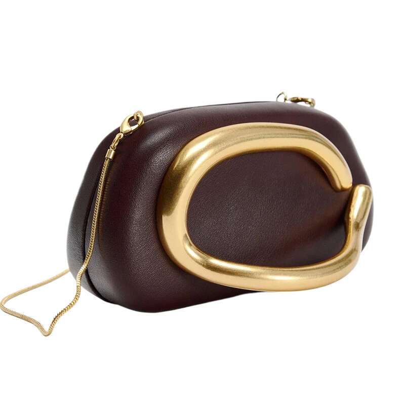 Box Bag Metal Details Crossbody Pu Leather Clutch Shoulder Brand Handbags Women's Handbag Ladies Female Evening Purse Red