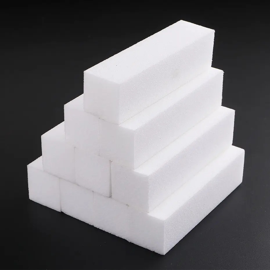 10pcs Nail Files Buffer Block Set Manicure Pedicure Care Art Buffing Sanding Polishing White Sponge Buffers File Tools 241230