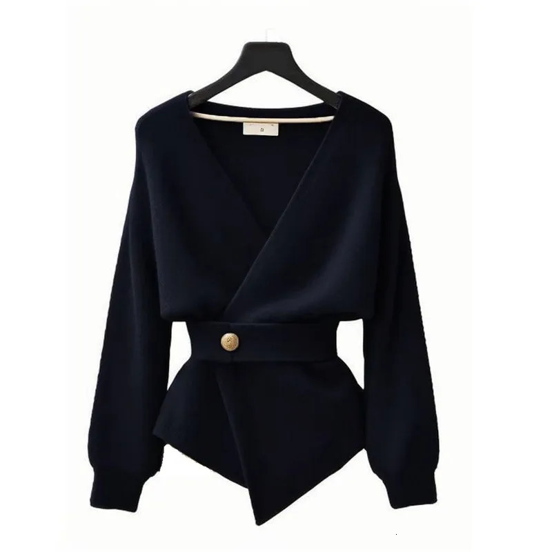 Lanjia- Irregular Cashmere Sweater For Women In Autumn And Winter High-End Button With Wool Cardigan Fashionable Knitted Ultra-Thin L065 241230 E464c