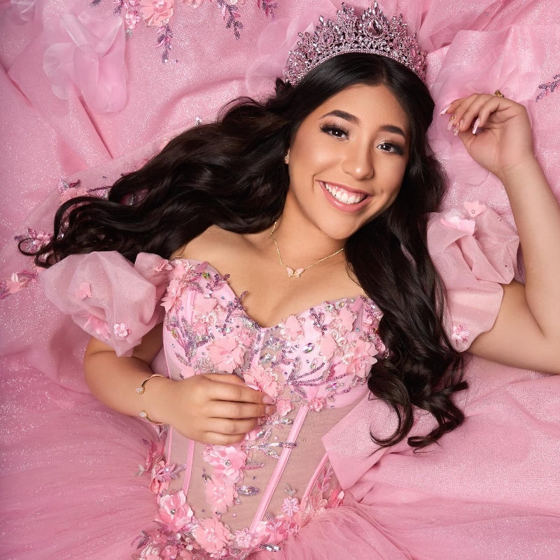 Customized Pink Quinceanera Dresses Ball Gown Off Shoulder Appliques Flower Beads Tull Corset Sweet 16 Dress Mexican Vestidos 15 De Anos