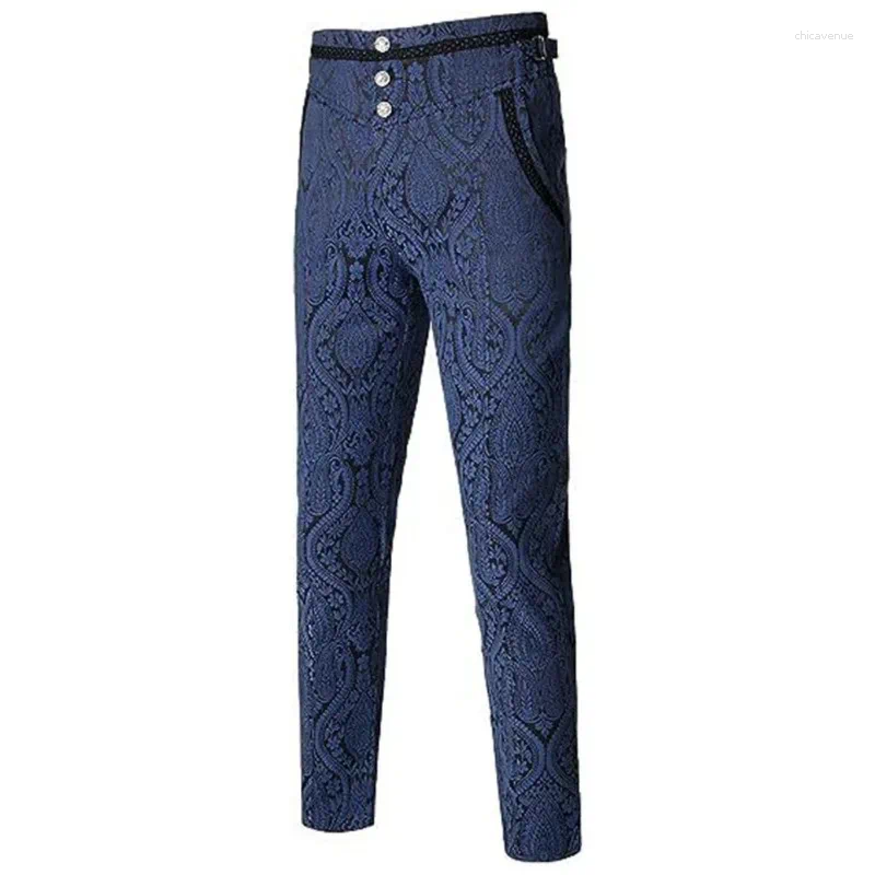 Men's Pants Mens Gothic Vintage Halloween Vampire Costume Trousers Steampunk Dark Jacquard Victorian Men Bottoms