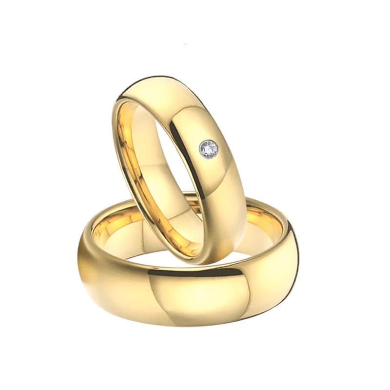 Classic 100% Tungsten carbide Ring Alliance Love Couple Wedding Rings for men and women Gold Color 4/6/8/10mm 250103
