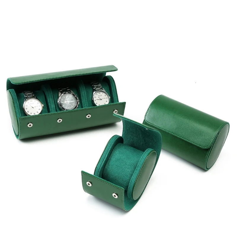 Portable 3Slots Travel Business Watch Storage Box Leather Display Retro Watch Stand Leather Box 250102