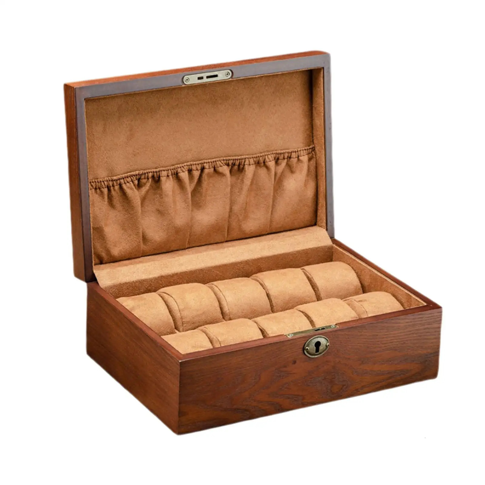 Wooden Watch Box Lockable Watch Display Box Mens and Womens Birthday Gifts 250102