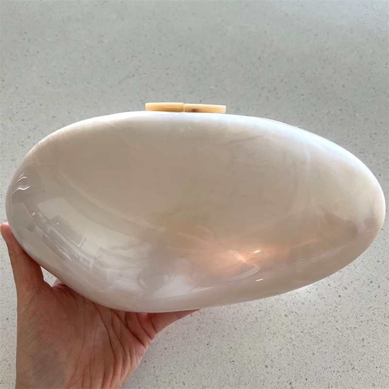 Pearl Acrylic Evening Bags er Clutch Purse Mini Womens Wallet Shell Chain Shoulder Crossbody Wedding Party Handbag 250103