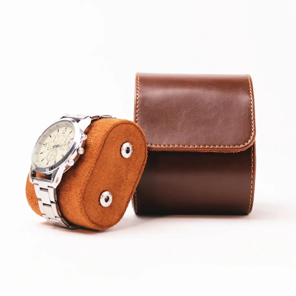 Watch Roll Retro Travel Box Fashion Portable Leather Display Screen Watch Storage Cartridge Slide in Watch Organizer 250102