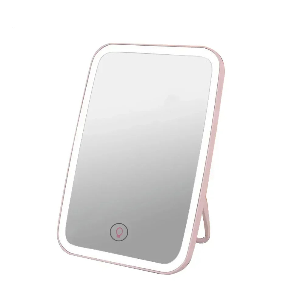 LED Foldable Makeup Mirror Rechargeable Rotating Portable Lamp Ladies Dormitory Beauty Cosmetic Mirror Travel Touch Control 250103