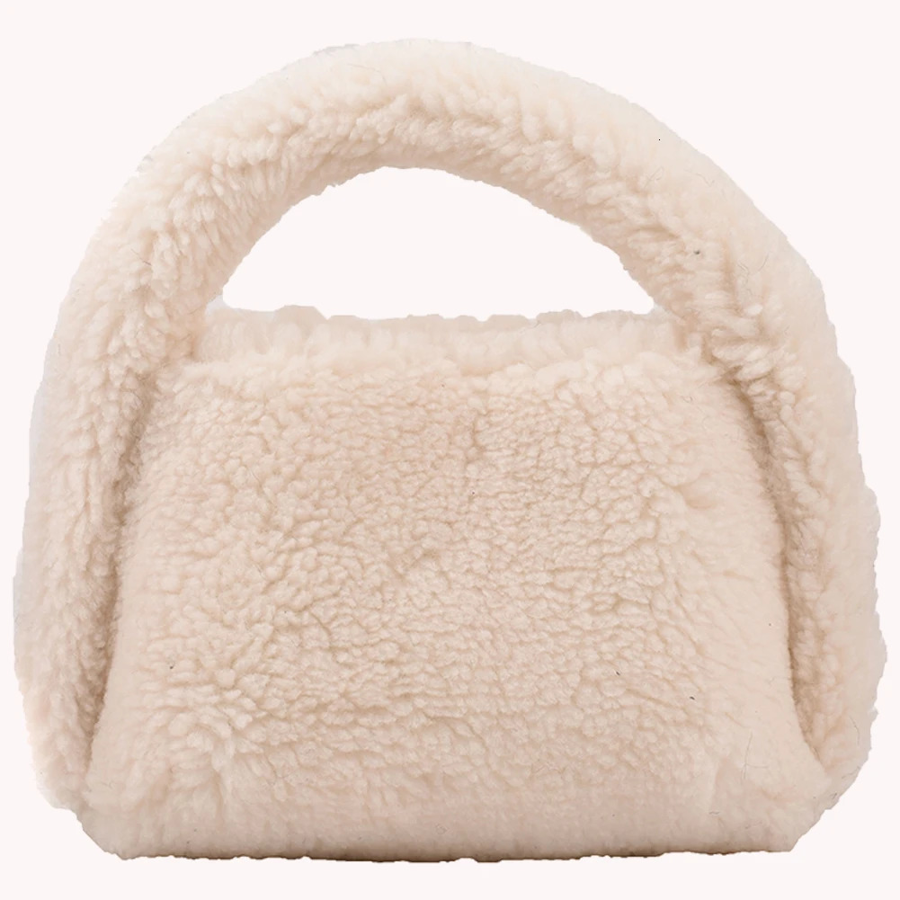 Women Plush Tote Handbag Fashion Furry Satchel Bag Casual Fuzzy Top Handle Versatile Soft 241226