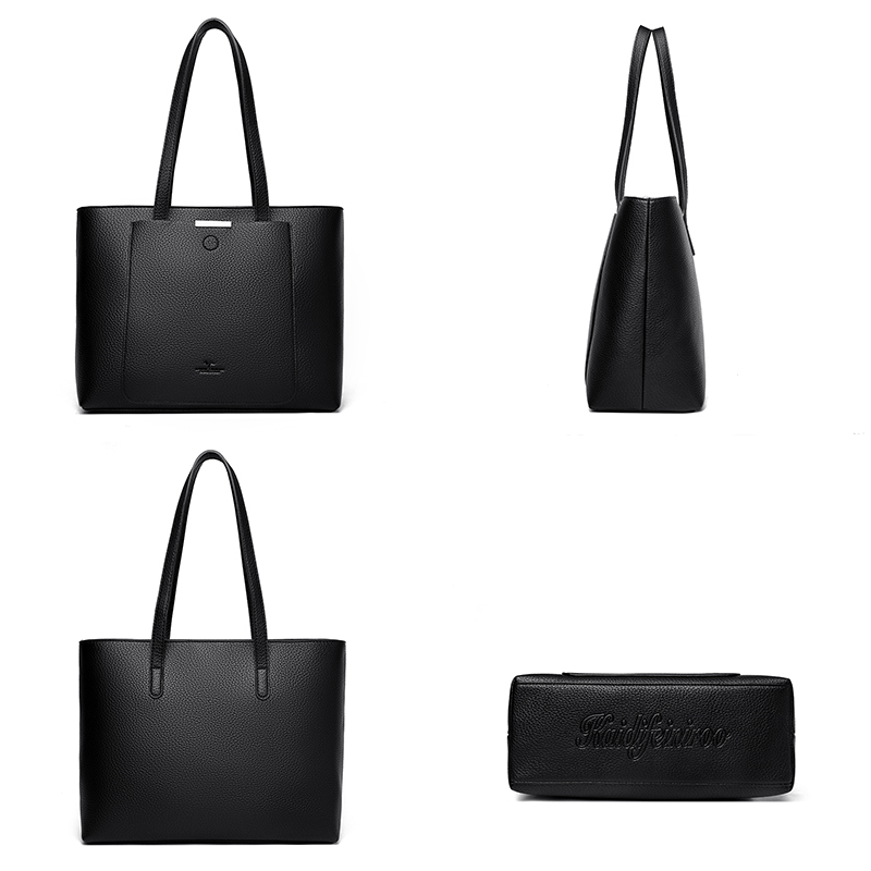 New High Quality Fashion Soft Leather Women's Bucket Bag Trendy Women Handbag Large Capacity Female Shopping Bags Wallet