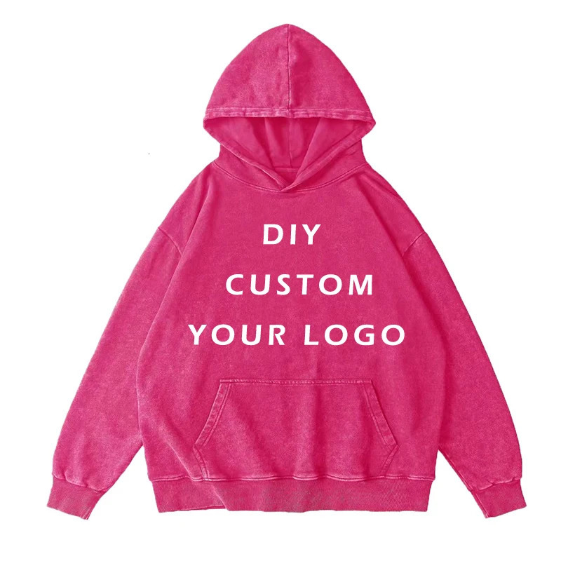 100% Cotton Vintage Washed Hoodies Customize Your OWN n PictureText Customzation DIY M3XL Drop 250103