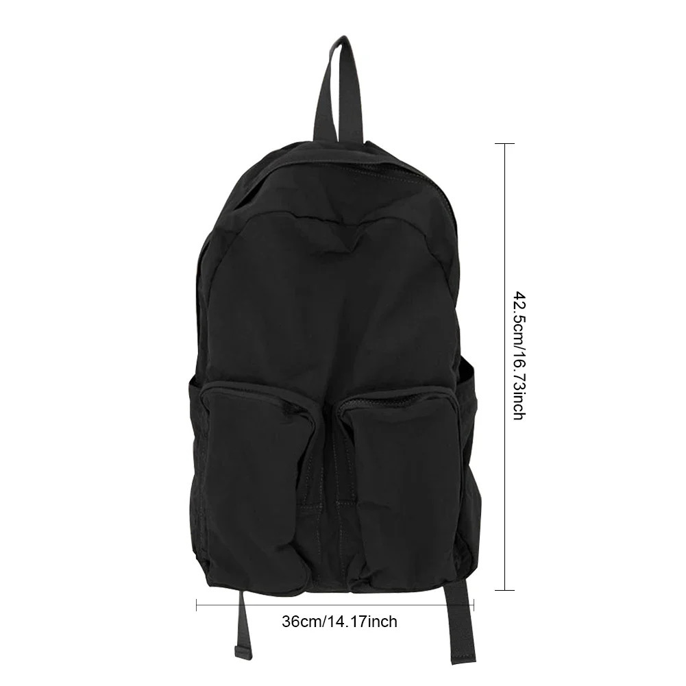 Nylon Commuting Backpack Adjustable Shoulder Straps Unisex Leisure Rucksack Multi-pocket Large Capacity for Men Women 250102