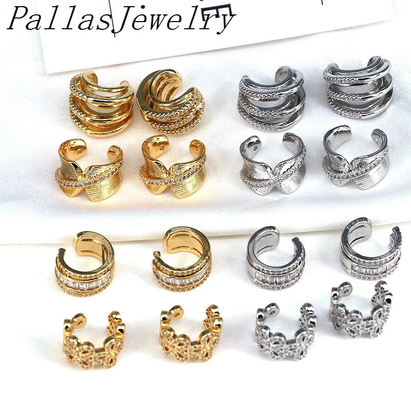 10Pairs Multi n Micro pave Zircon Ear Cuff Women No Piercings Cartilage Ear Clip earrings Jewelry Gift 250103