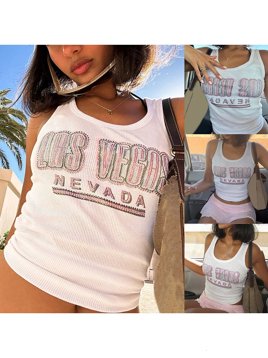 Womens Y2k fairy print vest sleeveless graphic print crop vest top E-Girl Goth Grunge vest retro streetwear basic fashion 250103