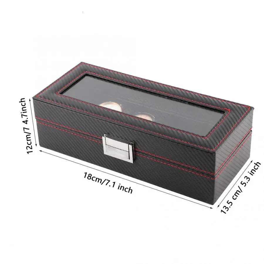 Watch stand 5Slot watch box travel carbon fiber case jewelry display storage collector for watch storage organizer of watch case 250102