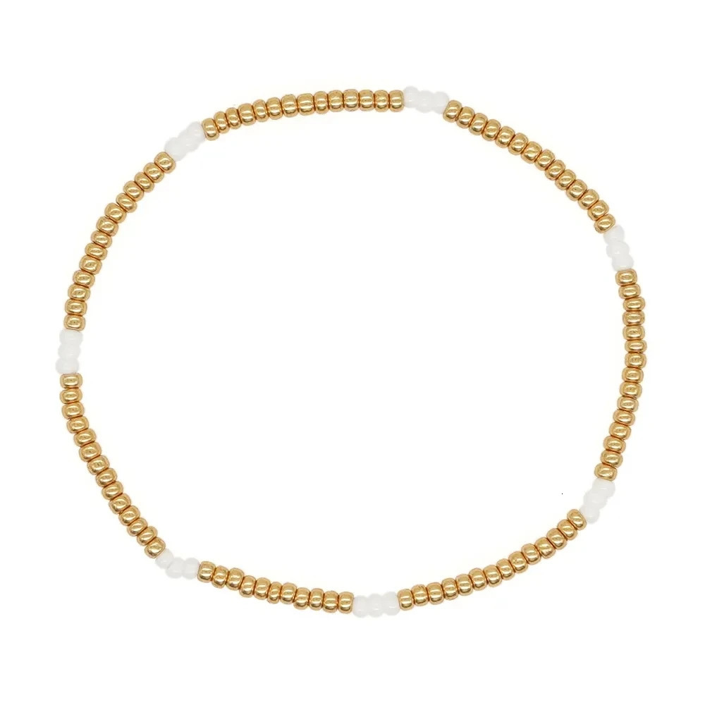 10Pcs Natural Pearl Bracelet Jewelry for Women Gold Plated Miyuki Stretch Bracelets Pulseras Mujer 250102