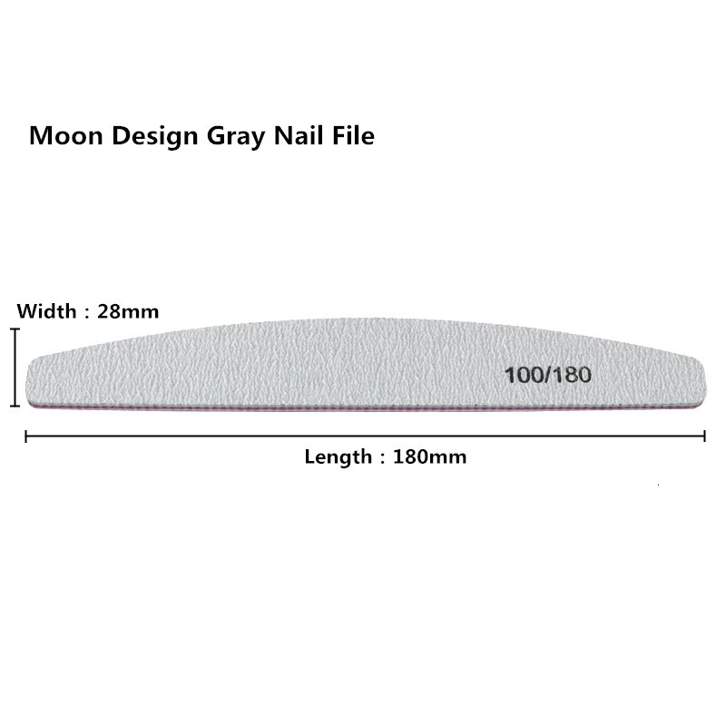 10Pcs 100180 Nail File sanding polishing Buffer Block UV Gel Polisher Manicure Pedicure Tools Care Grey Boat 241230