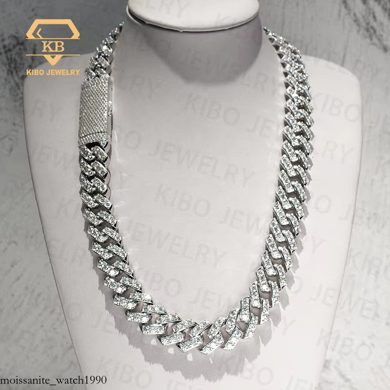 Sterg Sier 20mm Men's VVS Round Moissanite Hip Hop Jewelry Iced Out Cuban k
