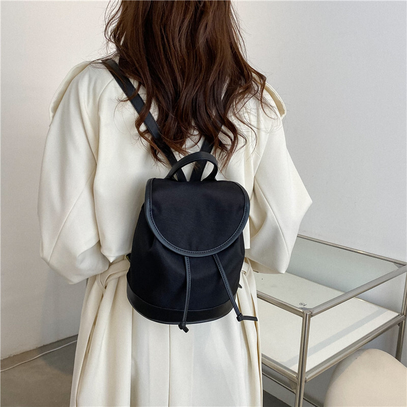 Casual Canvas PU Solid Simple Large Capacity High Quality Sense Of Backpack For Women 2024 Fashion Classic Style