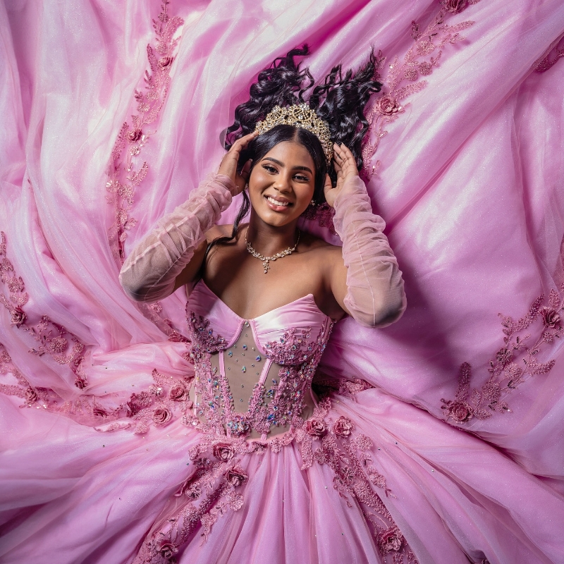 Pink Quinceanera Dresses Ball Gown Off The Shoulder Applique Lace Beads Tull Party Birthday Sweet 16 Vestido De 15 Anos