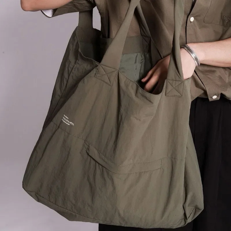 GAINNY Large Capacity Japanese Nylon Tote Bag Women Waterproof Harajuku Big Shoulder Bag Handbag for Commuting Work Shopping 250102