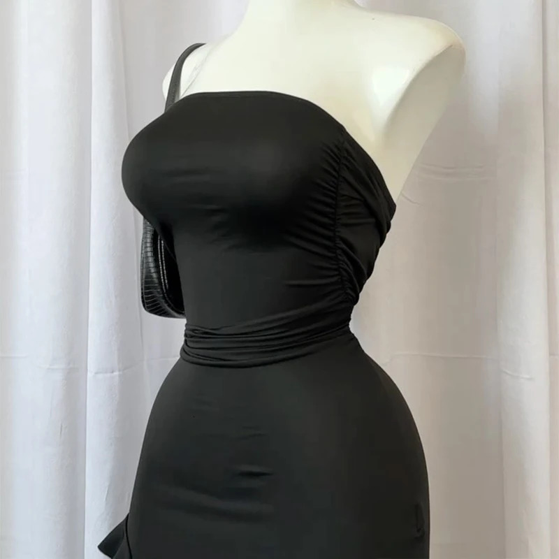 Elegant Evening Gown For Women Summer Without Shoulder Straps Dress Sexy Sleeveless Backless Irregular Party Club Dresses 250103
