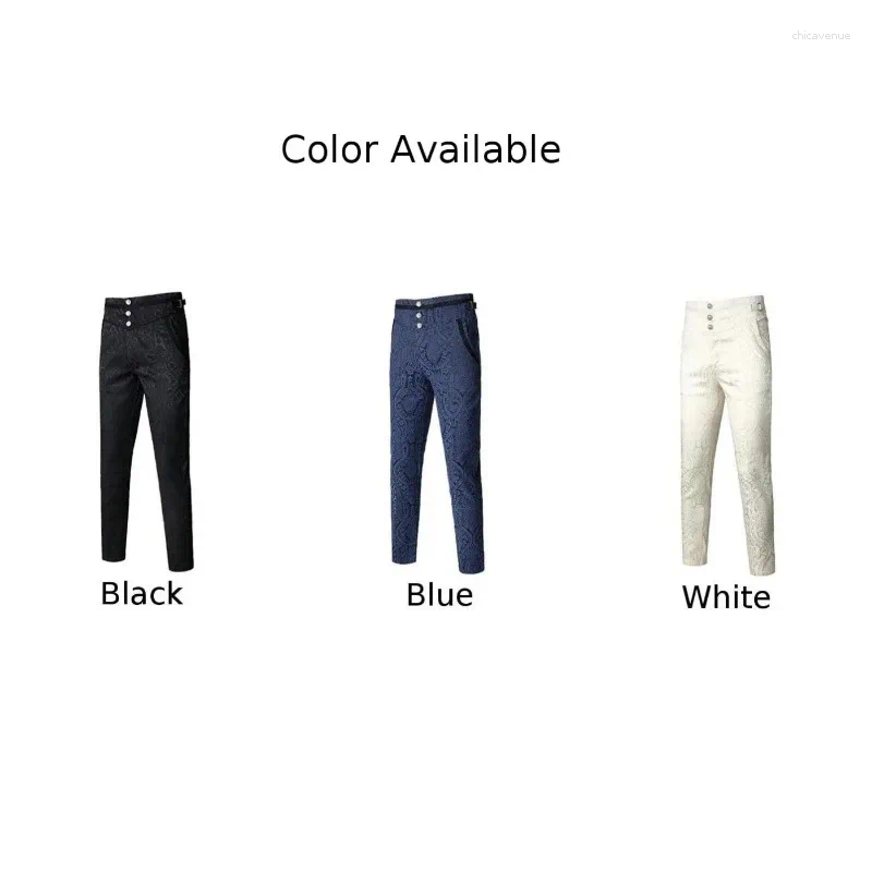 Men's Pants Mens Gothic Vintage Halloween Vampire Costume Trousers Steampunk Dark Jacquard Victorian Men Bottoms