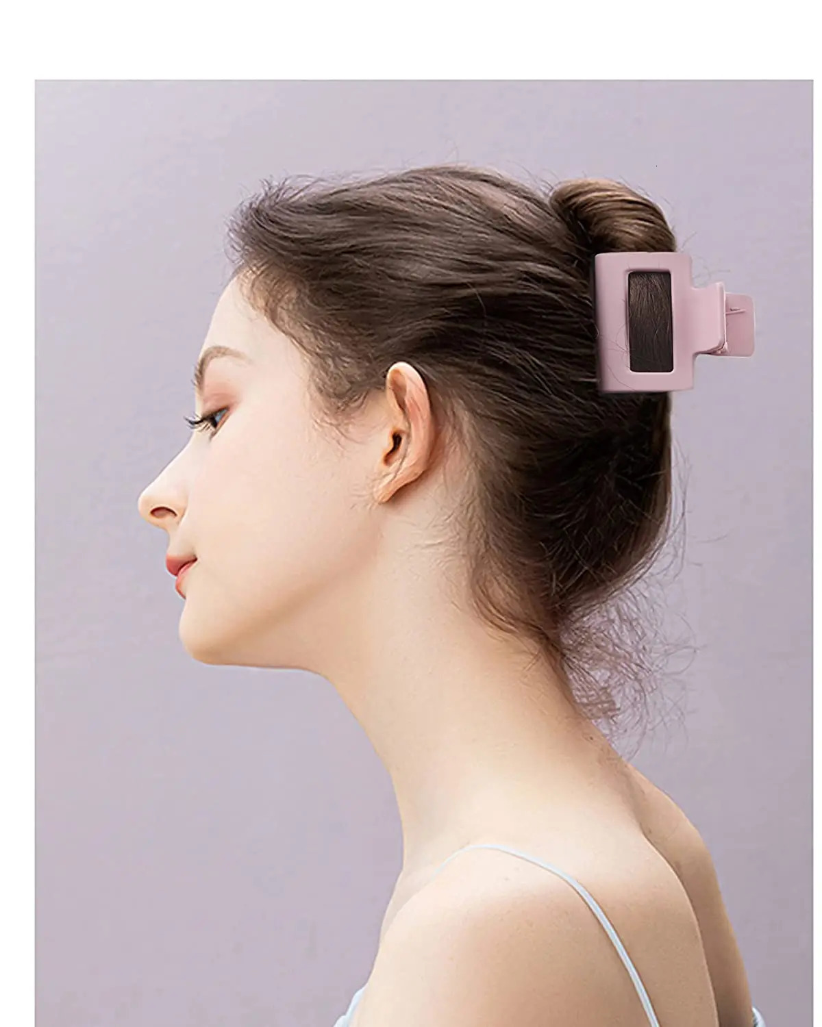 Hair clip suitable for women and girls 2 inches rectangular matte color cute strong retention anti slip H 20 pieces 250102