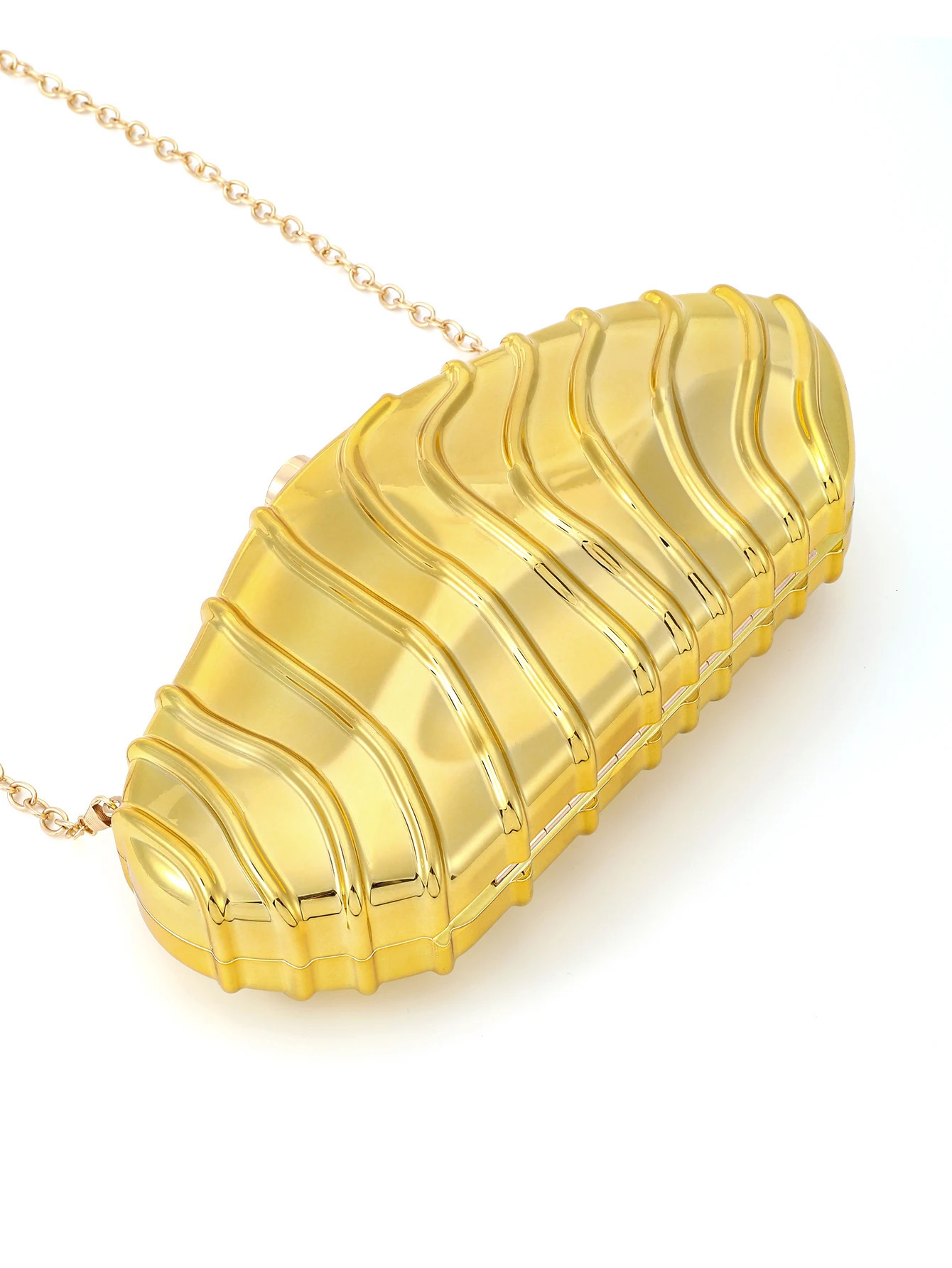 Womens acrylic shell shaped evening clutch bag used for wedding parties gold wallets er summer beach handbags 250103