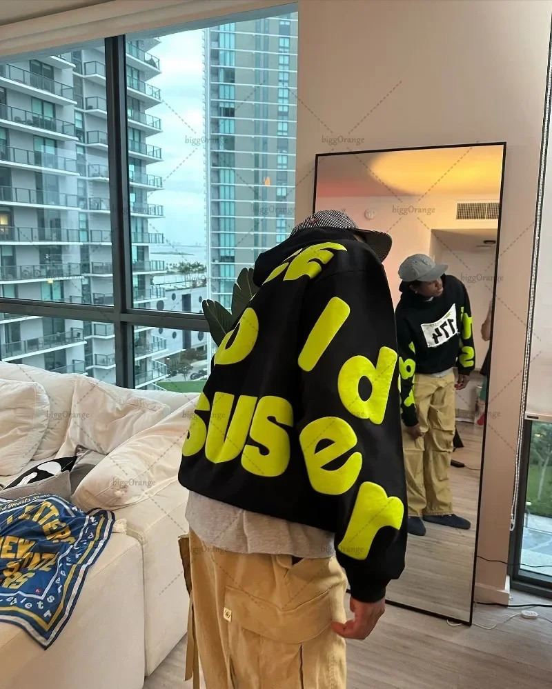 Gothic Y2K letter printed hoodie Gothic loose long sleeved Y2K sportswear American Harajuku retro streetwear Zipper clothing 241230