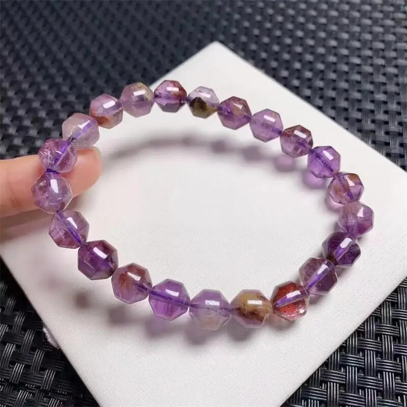 8MM Natural Purple Garden Quartz Bracelet Fashion Crystal Quartz Gemstone Jewelry Reiki Healing Gift For Women 1PCS 250102